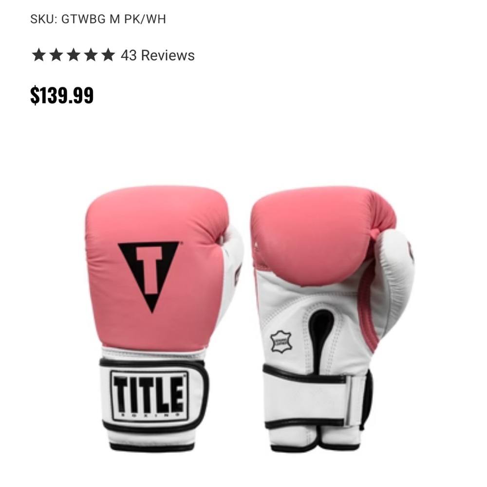Title Boxing Pink and White Gloves